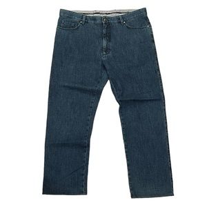 Ermenegildo Zegna Mens Blue Slim Straight Cropped Jeans